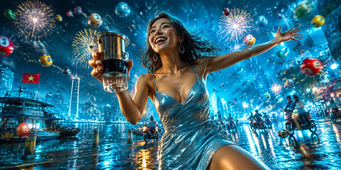 Người dùng Hồ Chí Minh kiểm tra thông tin thưởng trong quán cà phê Việt Nam