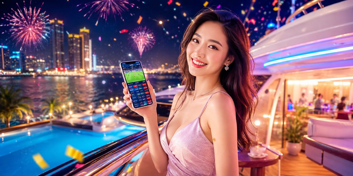 Điện thoại hiển thị giao diện neon khi người dùng Việt Nam xem giải trí mobile
